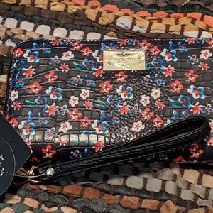 New Nanette Floral Croc Wristlet or Wallet